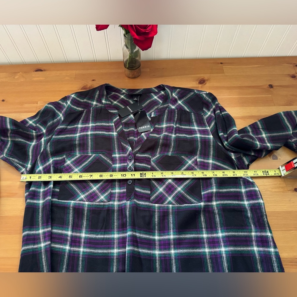 Torrid Harper Brushed Tunic Pullover Delilah Plaid Size 1X New With Tags - Picture 7 of 10